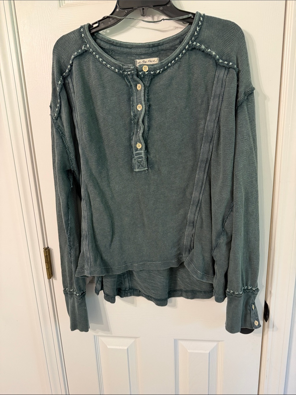 We The Free faded teal long-sleeve henley